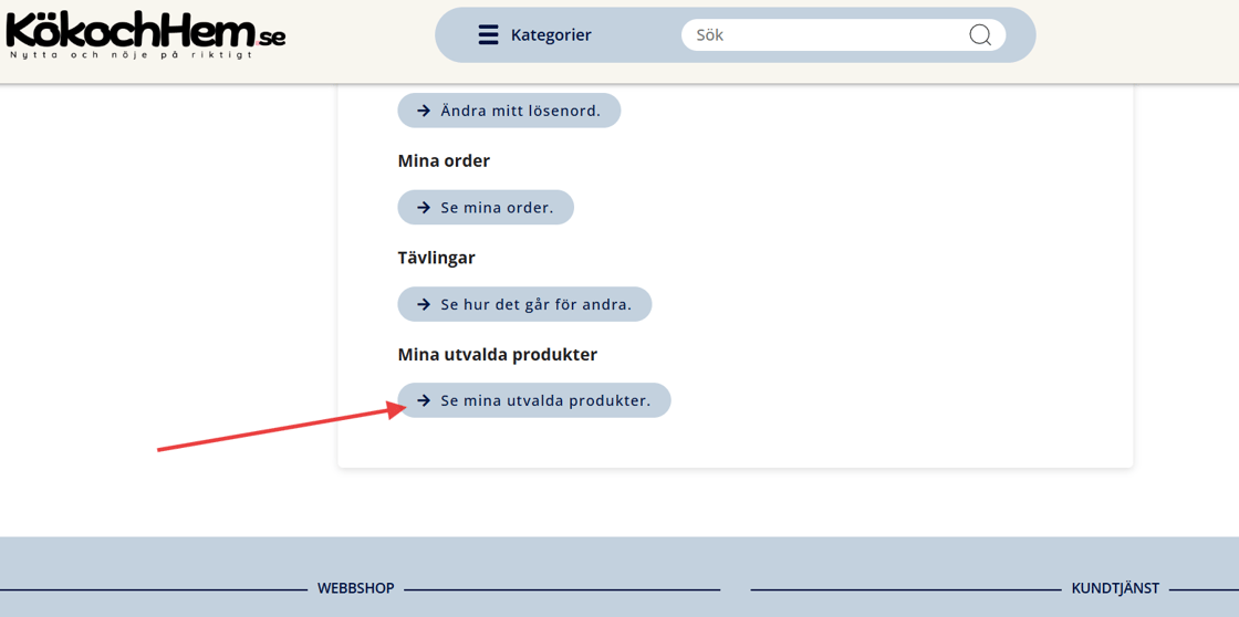Gå in på mina utvalda produkter
